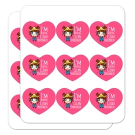 I'm Wearing Clean Underwear Kawaii Chibi Pigtails Heart Shaped Planner Calendar Scrapbook Craft Stickers