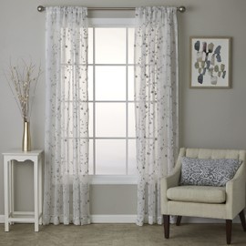 SKL Home Whispering Winds Window Curtain Panel,52x84,Gray