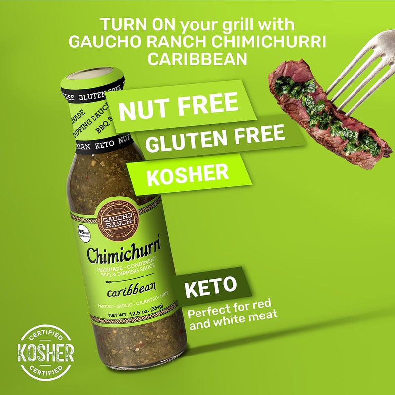Gaucho Ranch Caribbean Steak Sauce | Gourmet Chimichurri Adobo with