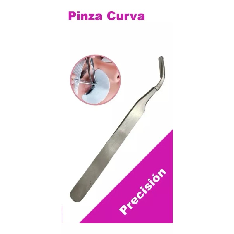Beauty Tools Pinza Curva De Precisión Para Extensión De Pestañas
