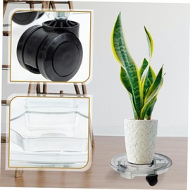FUNOMOCYA Movable Plant Stand with Wheels Flower Pot Tray for Use Heavy-Duty Rolling Base for Large Vases and Planters Smooth Caster Wheels for Easy Mobility