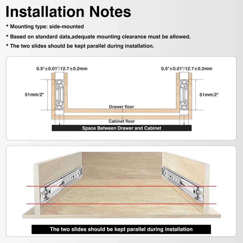 BAIDICE 1 Pair Heavy Duty Drawer Slides with Lock 12