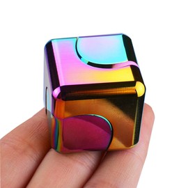 Dr.Kbder Fidget Spinner Toys Cube Adults, Metal EDC Figetsss Cool Desk Gadgets Office Toys Small Anxiety Figette Sensory Toy, ADHD Tools Fingears Figet Stress Relief Gift For Kid Girl Teens Men