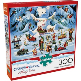 Buffalo Games - Charles Wysocki - Jingle Bell Teddy and Friends - Large Piece Jigsaw Puzzle For Adults - Challenging Puzzle Perfect for Game Nights - Finished Size is 21.25 x 15.00