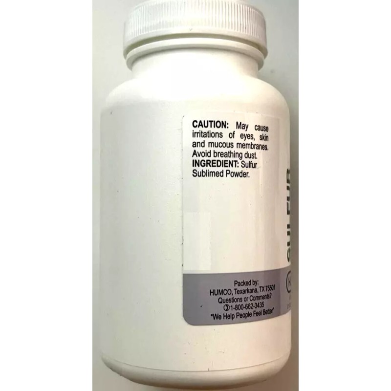 Humco Sulfur USP Sublimed Powder Compounding Agent Skin Disorder Relief