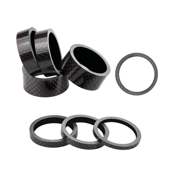 8 Pieces Carbon Fiber Spacer Helmet Spacers Are Used For Bicycle Handlebars, Steering Spacers In Stem Washers For BMX Mountain Bike Road Bikes Steering Spacers