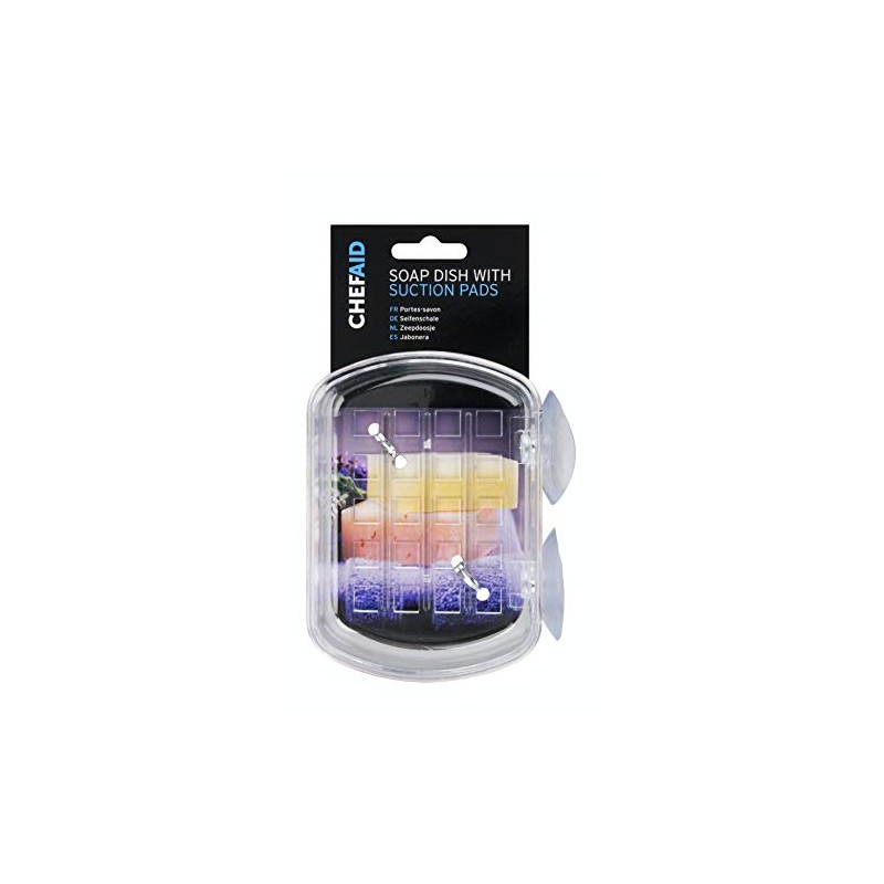 Chef Aid Soap Dish with Suction Pad, Made with extra