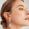 DIAMANTIO 18K Gold Plated Elegant Two-Tone Teardrop Dangle Earrings –