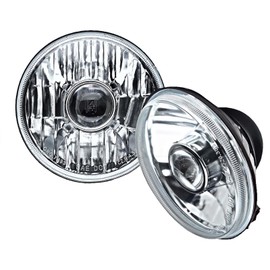 Octane Lighting 5 3/4 Inch Projector Crystal Clear Halogen Headlight Headlamp H4 60w Light Bulb Pair