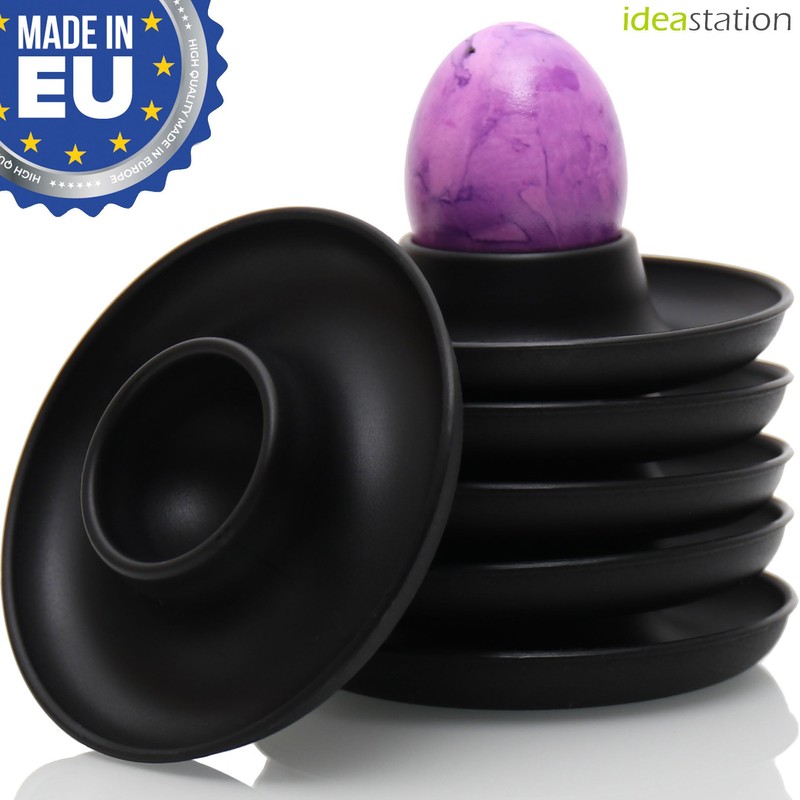 idea-station Neo Plastic Egg Cup Set of 6 – Black