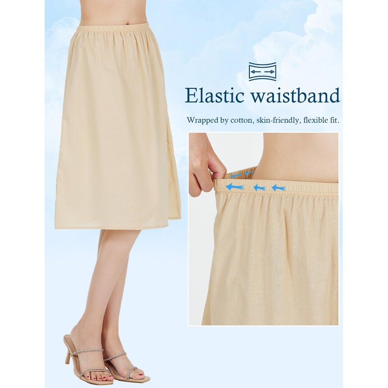 BEAUTELICATE Womens Half Slip 100% Cotton Vintage Underskirt