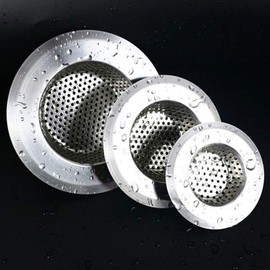 2Pcs Stainless Steel Sink Filter, Mesh Kitchen Sink Strainer Plug, Drain Protector Prevent Clogging, Outer Diameter 113mm/90mm/70mm