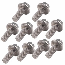 SS304 Flange Screw 10 Pieces M6 Stainless Steel Hex Flange Screws Cap Screw Washer Head Screws Fastener (M6*30)