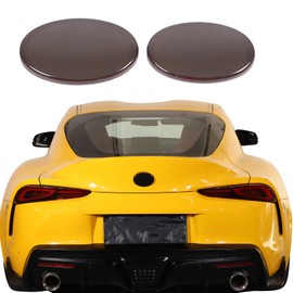 Daeiclru Smoked Front Grille Rear Tailgate Emblem Cover Compatible with Toyota Supra GR A90 A91 MK5 2019-2024, ABS Front Rear Logo Overlay Decorative Protection Cover Accessories 2PCS