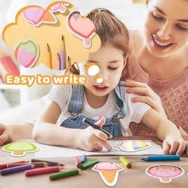 720 Sheets Small Sticky Notes Children, 24 Pieces Notepad Small, Small Pads for Children Sticky Notes in 12 Ice Cream Shapes Design Small Gifts for Children, Party Bags Children's Birthday Party