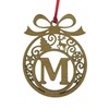 Laser cut Christmas tree bauble decoration: Letter M