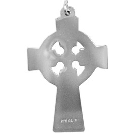 TrueFaithJewelry Sterling Silver Celtic Cross Pendant Necklace Religious Jewelry, 1 3/8 Inch