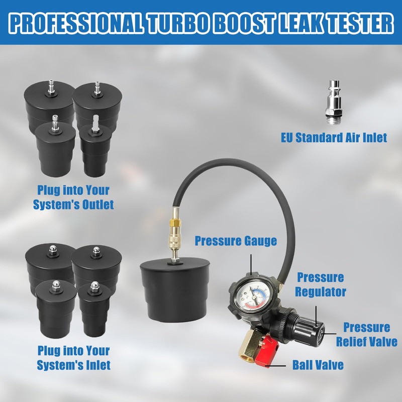 9-Piece Turbocharger Charge Air System Adapter Set Intercooler Pressure Kit