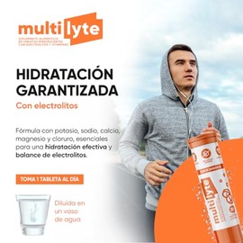 Electrolitos Efervescentes Sin Azúcar | Tabletas con Minerales Magnesio Vitaminas C y D3 | Hidratación Keto y Sin Gluten | Multivitaminico | MultiLyte