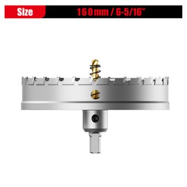 GSTK Upgraded Heavy Duty Carbide Hole Saw 160mm|6-5/16",Metal Steel Hole Saw Drill Bit,TCT Hole Cutter-Alloy Hardness Upgraded, Life Upgraded, Ideal for Stainless Steel, mild Steel, Iron, Copper,etc