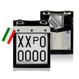 GAMBC License Plate Holder – Universal – Italian Matrices – Retro Booklet Holder – Reflective Tape on the Front – For All Vehicles – Number Plate Holder for Car – Number Plate Holder for