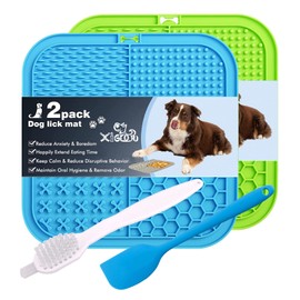 XIGOU Dog Lick Pad, 2-Pack Large Licking Mat for Dogs, Slow Feeder Dog Licking Mat with Suction Cups. Boredom & Anxiety Reducer, Perfect for Food, Treats, Yogurt, or Peanut Butter.