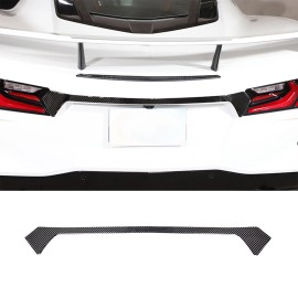 carpart2021 Black Carbon Fiber Rear Door Trunk Lid Strip Trim Sticker For Corvette C8 20+ US