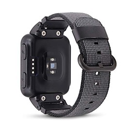 C2D JOY Classic Nylon Weave Band Compatible with Garmin Forerunner 35 Approach S10 Watch Band Replacement Accessory Smartwatch Strap with Adapters-Large(Dark Black)