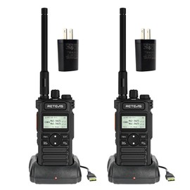Retevis RT86S 2 Way Radio Long Range, High Power Walkie Talkie with LCD Screen, GMRS Two Way Radio with 2600mAh, NOAA, for Camping Off-Road Hunting(2 Pack)