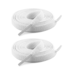 Flat Shoe Laces For Sneakers Cream, Black And White 120 cm (47") - 180 cm (71") Lengths | One Pair Per Pack Made In Canada (White, 120 cm (47"))