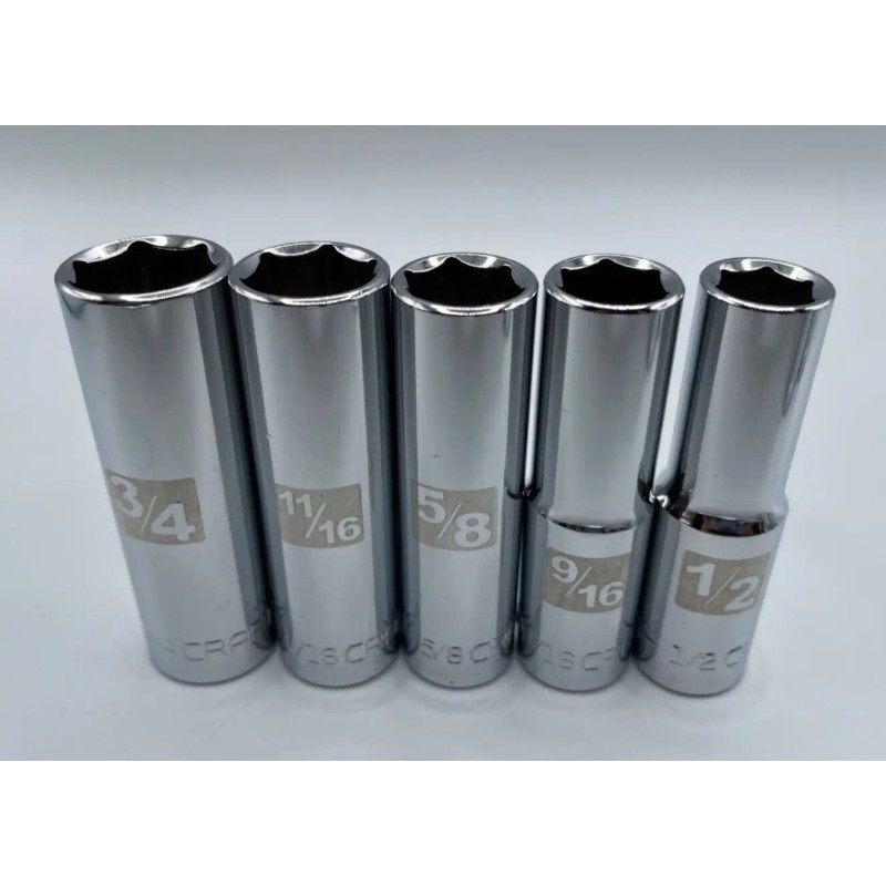 CRAFTSMAN Tools 11pc 1/2" Drive DEEP SAE 6 point socket