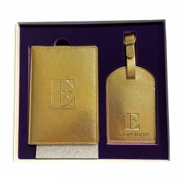 Elton John NIB Elton John Gold Passport Booklet Luggage Tag Travel Gift Set