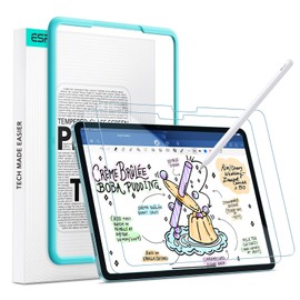 ESR 2 Pack Paper-Feel Screen Protectors for iPad Air 11 Inch M3/M2 (7th/6th Generation, 2025/2024), Write and Draw Like on Paper, 9H Tempered Glass, Matte Writing Film with Alignment Frame, Anti-Glare