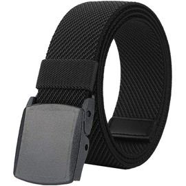 LionVII Nylon Belt, Men's, Stretchable, Work Belt, Self-Defense Force, Sports, Climbing Belt, Lightweight, Adjustable, Unisex, Class S [Width 1.5 inches (38 mm) x Length 49.2 inches (125 cm) (Black)