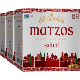 Yehuda Salted Daily Matzo (3 Pack) Light, Airy & Crisp, Made with 3 Simple Ingredients, No Preservatives, Nothing Artificial