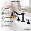 gotonovo 3 Hole Matte Black Bathroom Sink Faucet with Pop