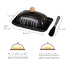 oskas Farmhouse Porcelain Black Butter Dish with Lid and Knife