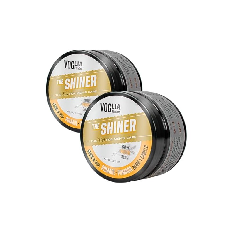 2 Pack Pomada brillante para peinar Barba, cabello y bigote.