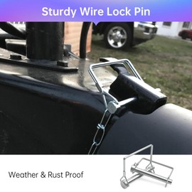 ForoGore 10 Pack Wire Lock Pin, 3/8 Inch Heavy Duty Safety Coupler Pin Shaft Locking Pin for Farm Trailers Wagons Lawn Garden