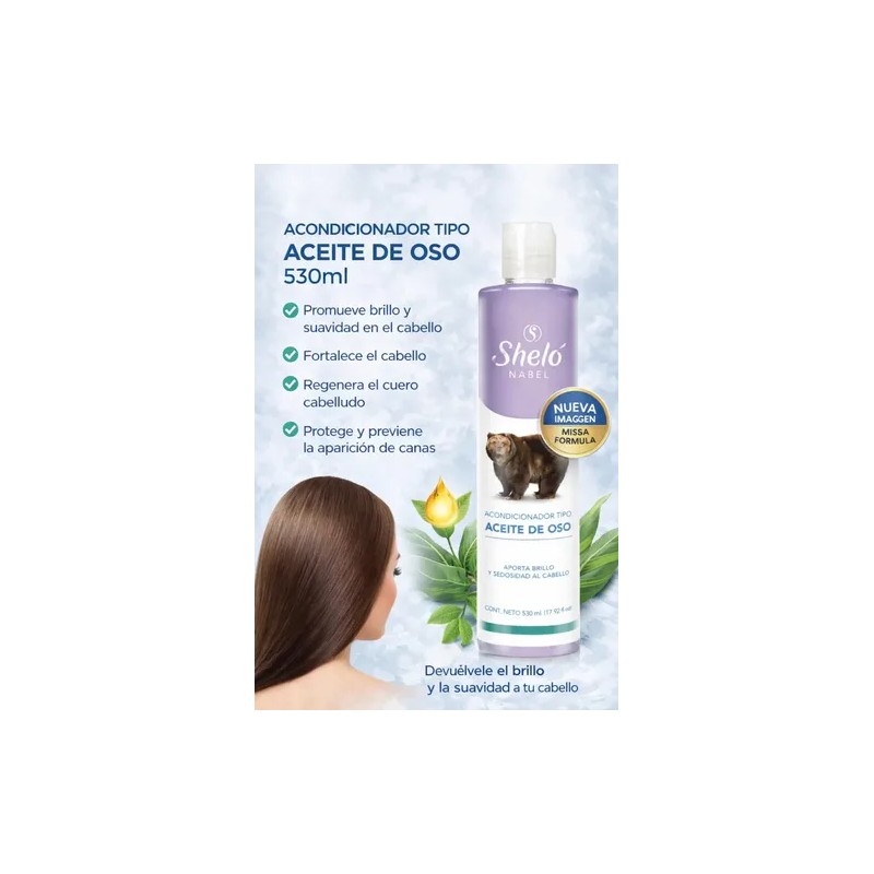 Pack 2 Acondicionadores Tipo Aceite De Oso 530ml Shelo Nabel