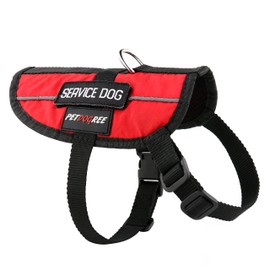 Petdogree Lightweight Reflective Red Service Dog Vest/Harness with Removable Patches (XS).