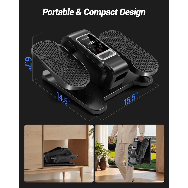 Under Desk Elliptical Machine, Electric Seated Pedal Exerciser, Mini Elliptical