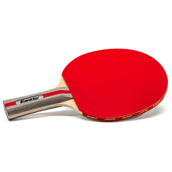 Franklin Sports Ping Pong Paddle - Performance Table Tennis Racket - Wooden Pro Style Paddle with Rubber Surface - Red + Gray