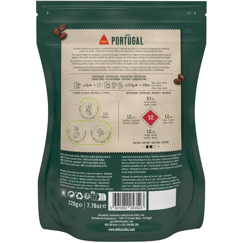 Delta Portugal Ground Roasted Coffee | 220g x 4