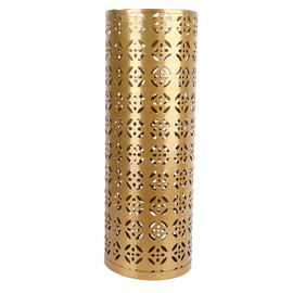 Heayzoki Umbrella Stand, Umbrella Holder for Entryway, Round Proof Hollow Metal Umbrella Holder Bin for Home Entryway (Gold)