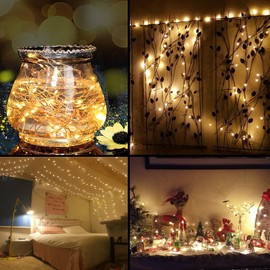 99 Feet 300 LED Copper Wire Christmas String Lights Dimmable with Remote Control, Decute Fairy Starry Lights with UL Cerficated Decorative for Party Wedding Bedroom Christmas Tree, Warm White