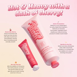 The Fox Tan Cherry Blush Bundle, Tanning Accelerator & Plumping Lip Balm, Vegan & Cruelty-Free (2 Products)