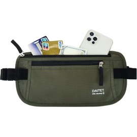 Cinturón de dinero - Porta pasaporte seguro oculto, cartera de viaje con bloqueo RFID, riñonera encubierta, 1 inch