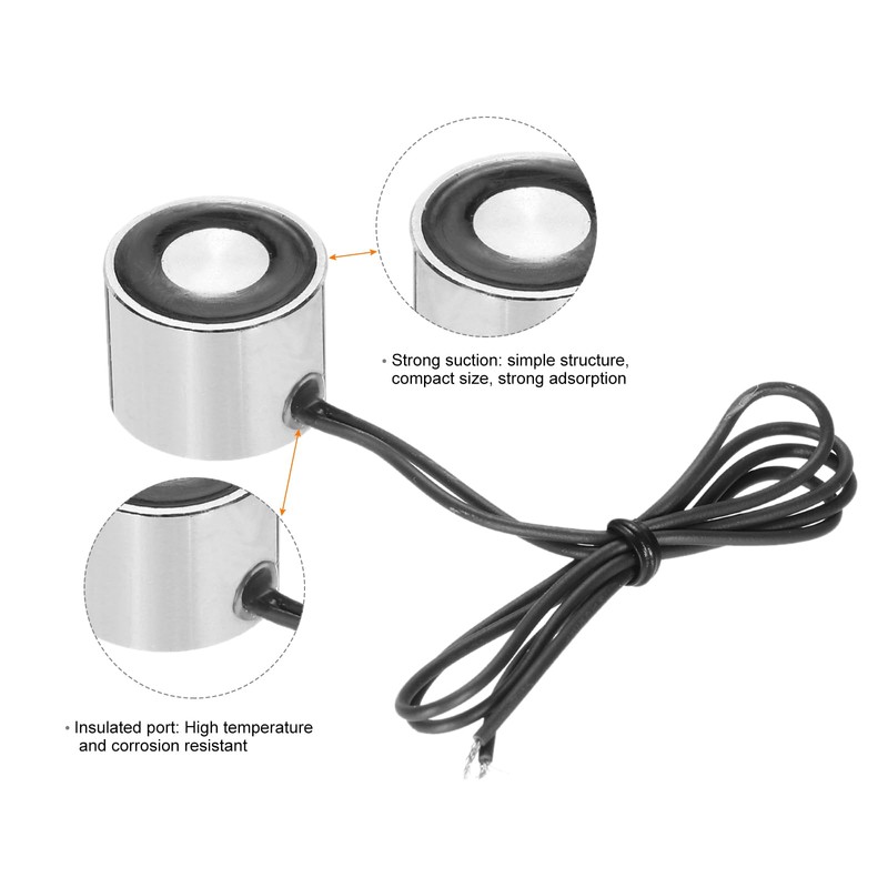uxcell DC24V 4KG Lift Holding Electromagnet Sucking Disc Electric Lifting