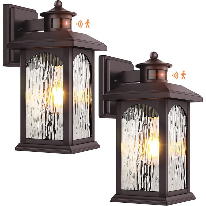 2 Packs Motion Sensor Outdoor Lights - Brown Dusk to